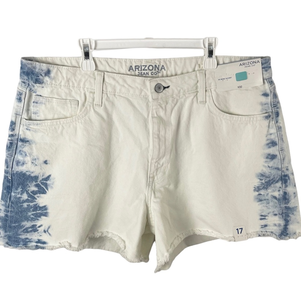 Arizona Jean high rise denim tie dye shorts juniors Size 17